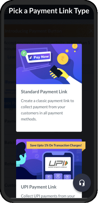 mobile view of UPI Payment Links work