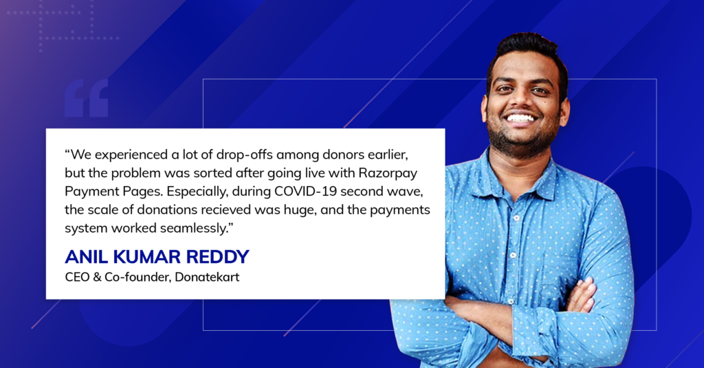 Anil kumar reddy about razorpay payment pages