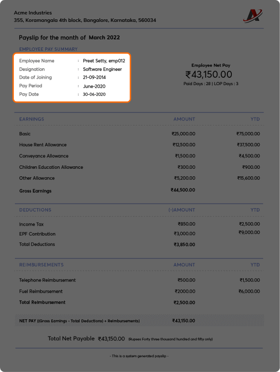 salary slip image