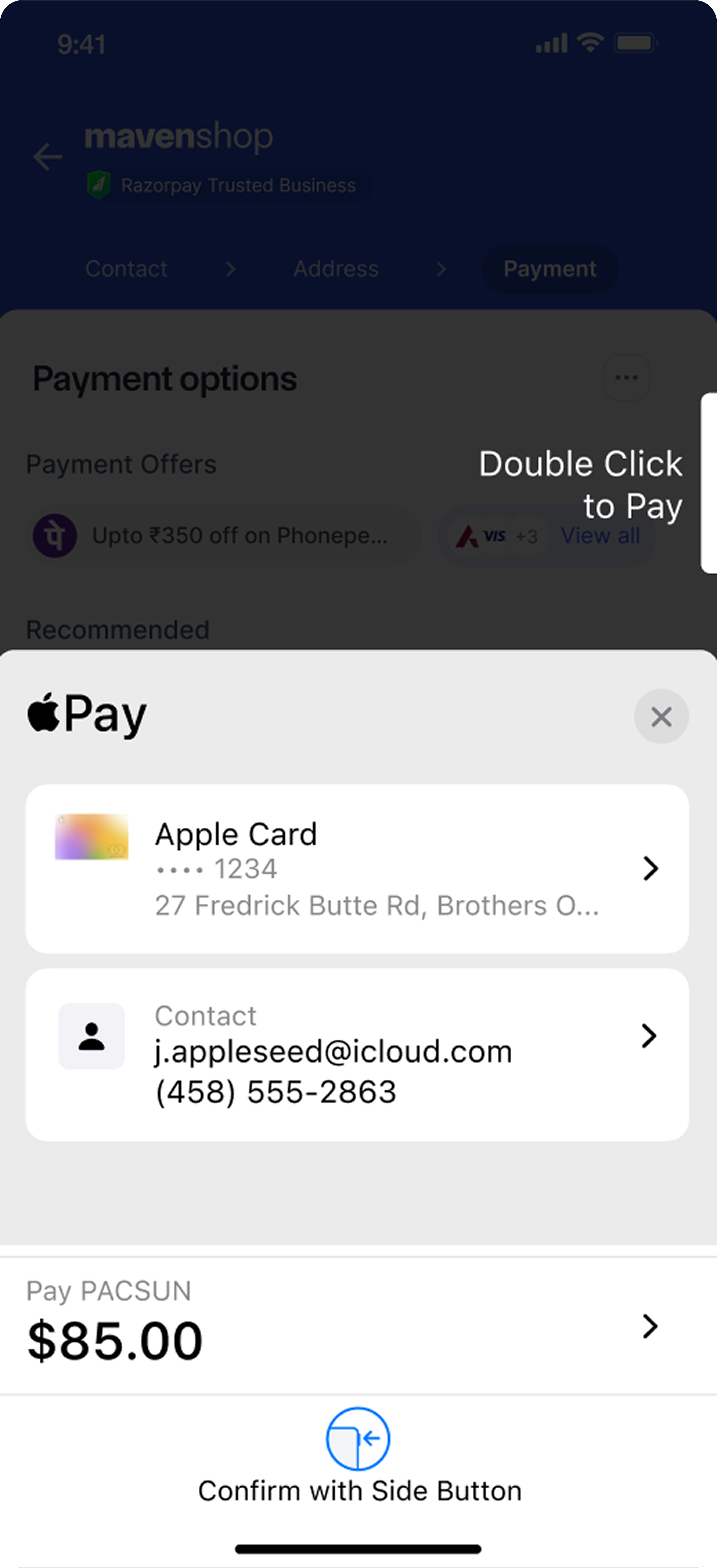 Double click to Pay