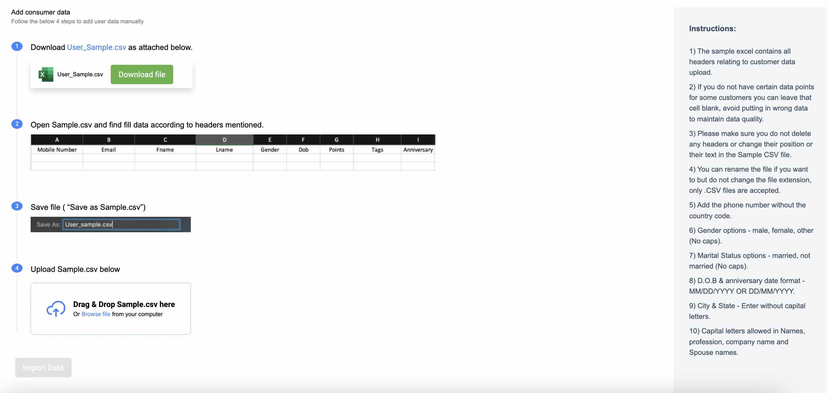 Add Consumer Profiles in Bulk