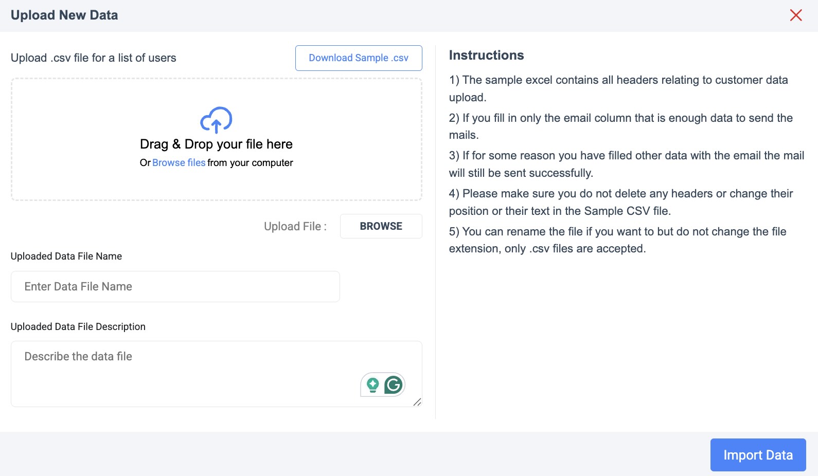 Bulk Upload Receivers for Your Email Campaign