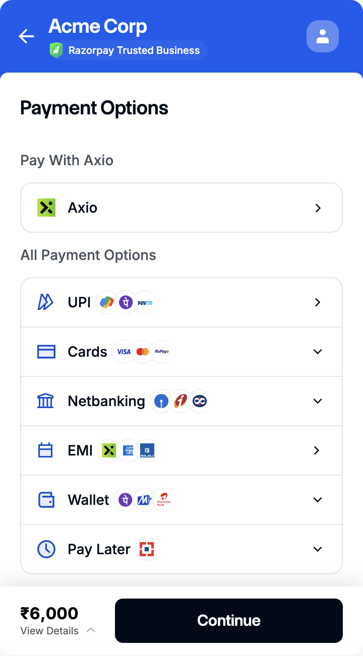 Highlighted Axio on Checkout