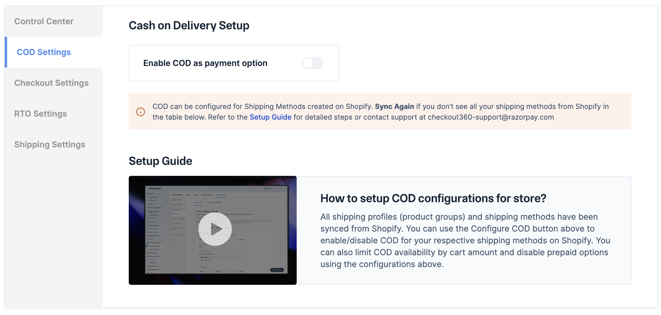 Enable COD as a payment option