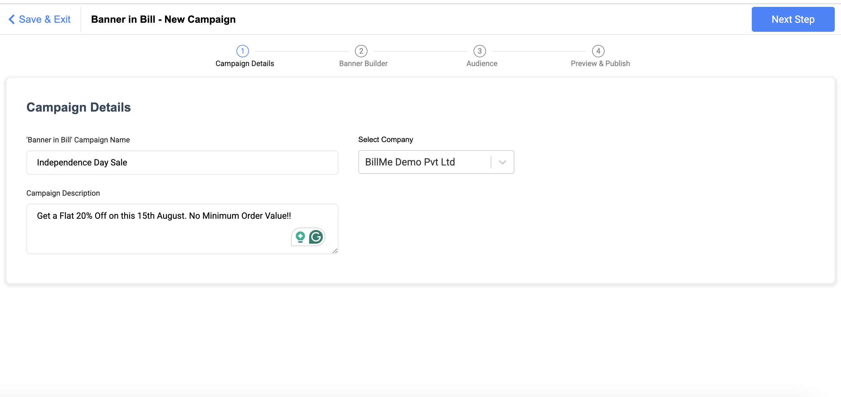 Create Banner In Bills