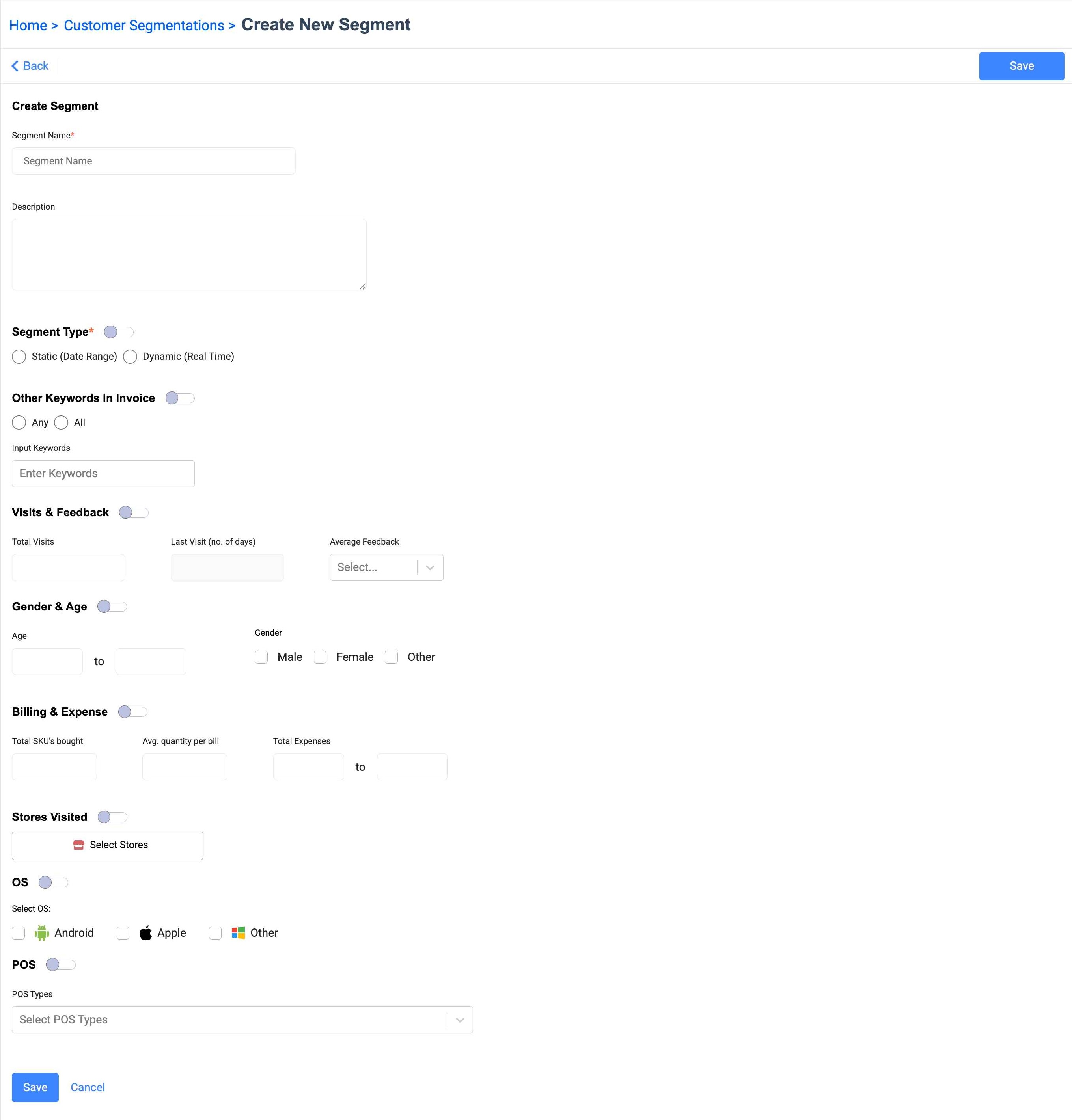 Create New Customer Segment