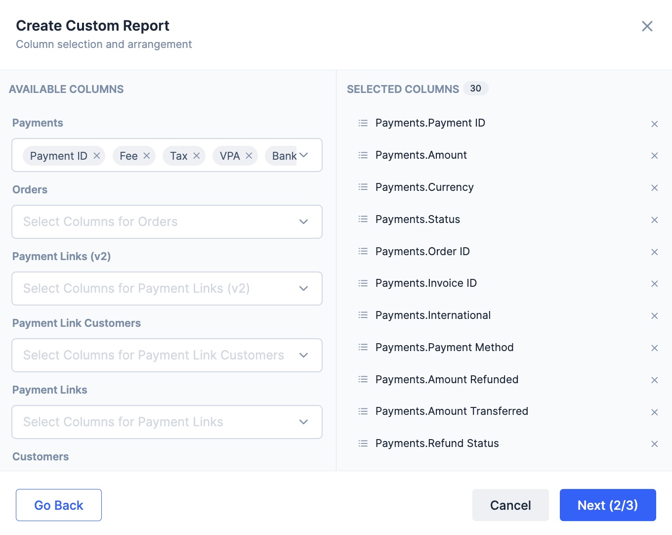 select and adjust columns