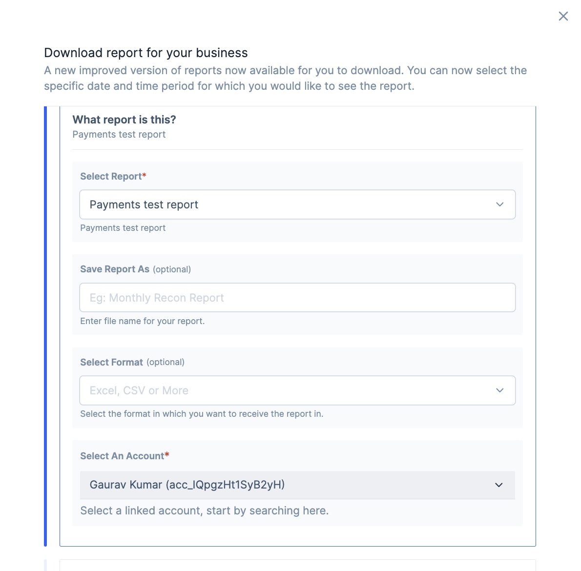 add basic details for custom report download