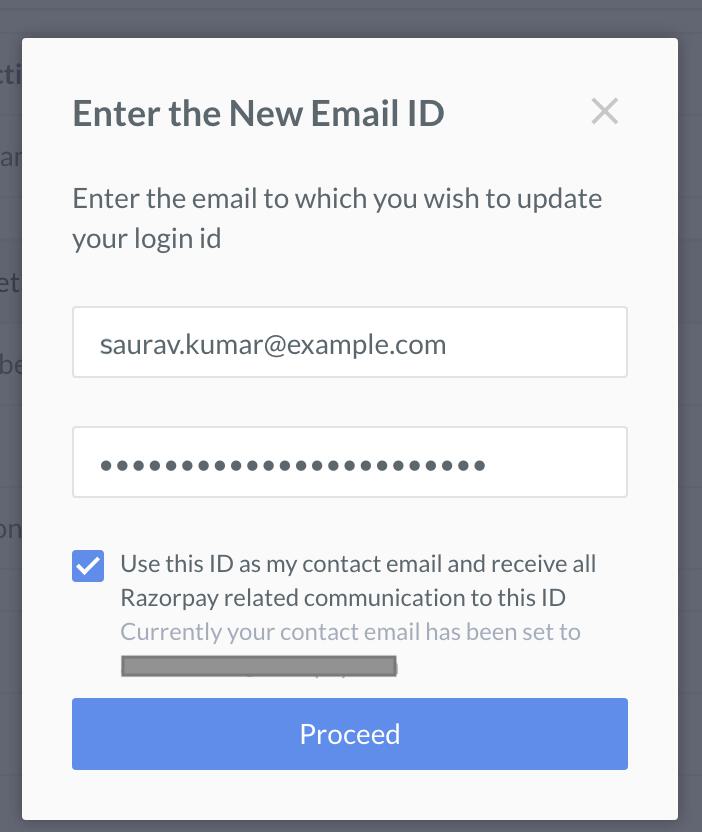 enter new email id