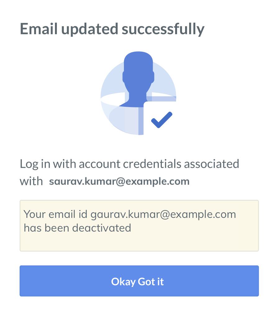 Email updated successfully on dashboard profile