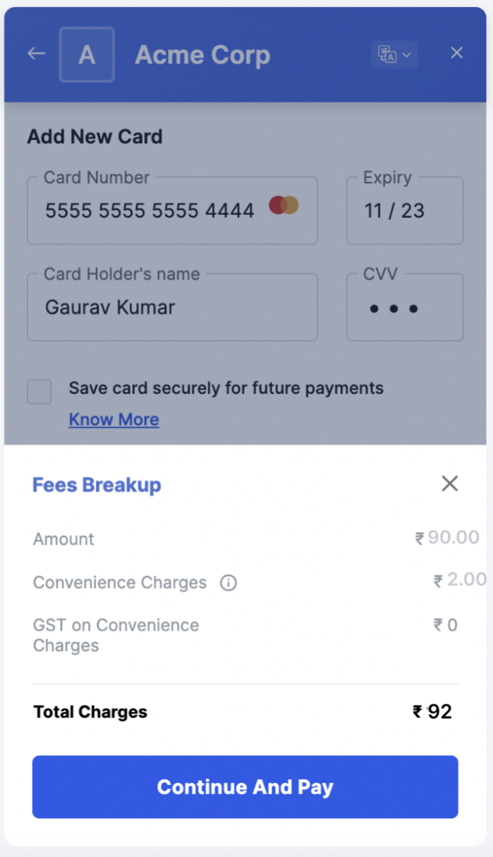 Fees breakup