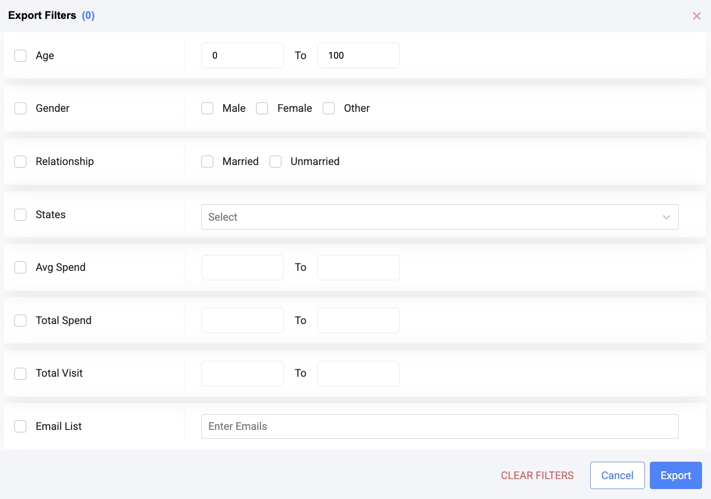 Filter Consumer Profiles