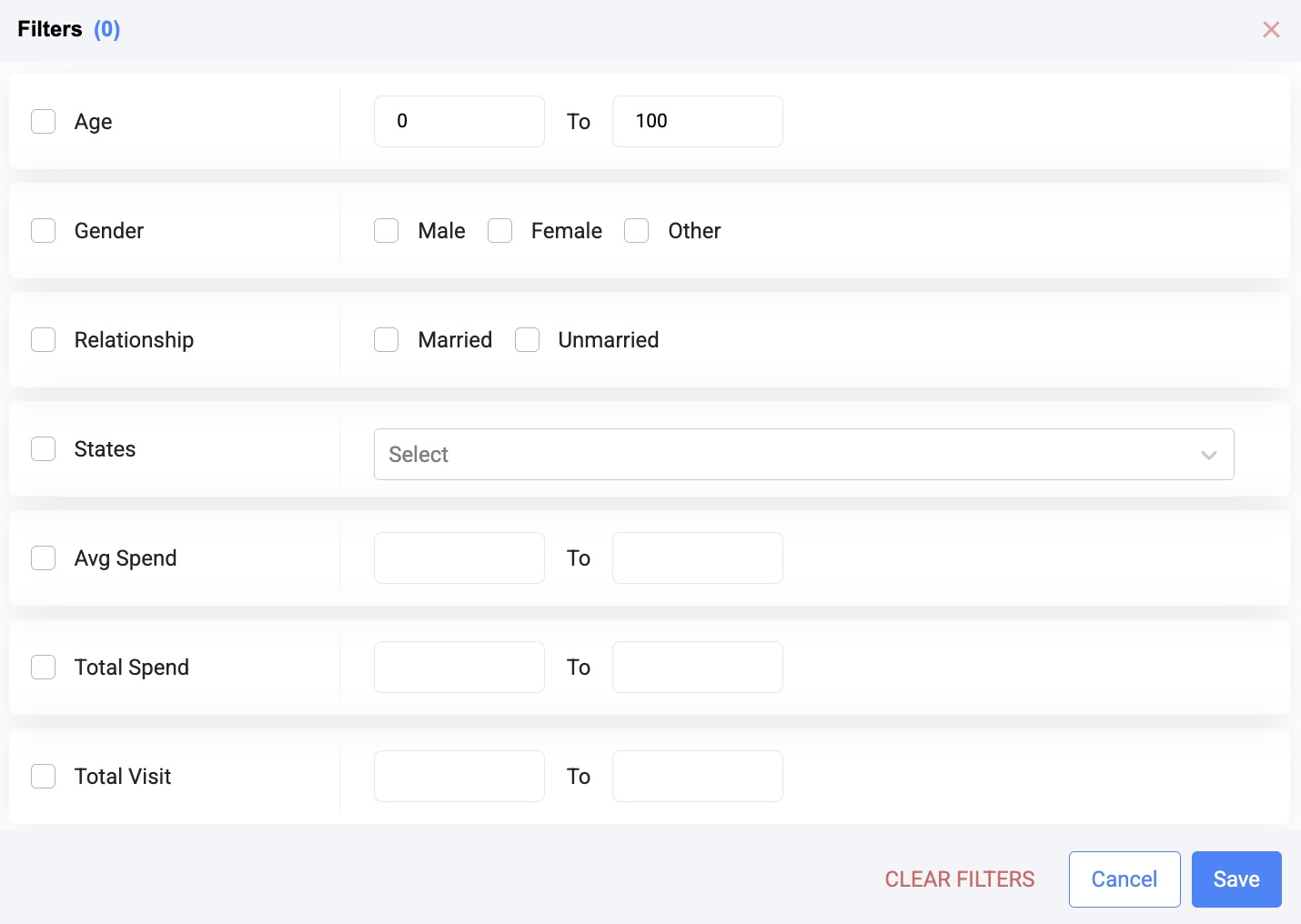 Filter Consumer Profiles