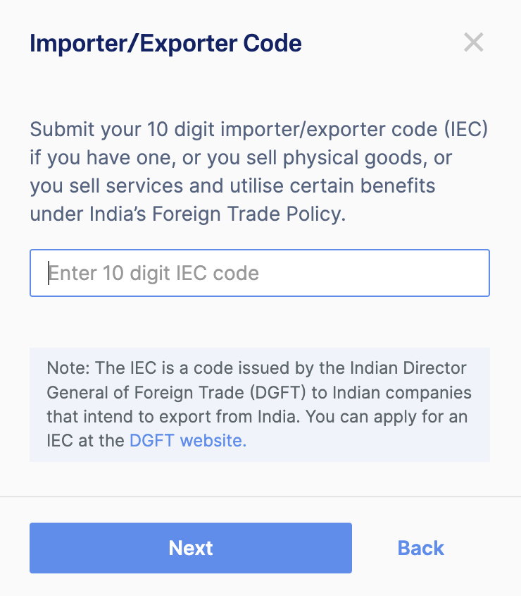 Import Export Code