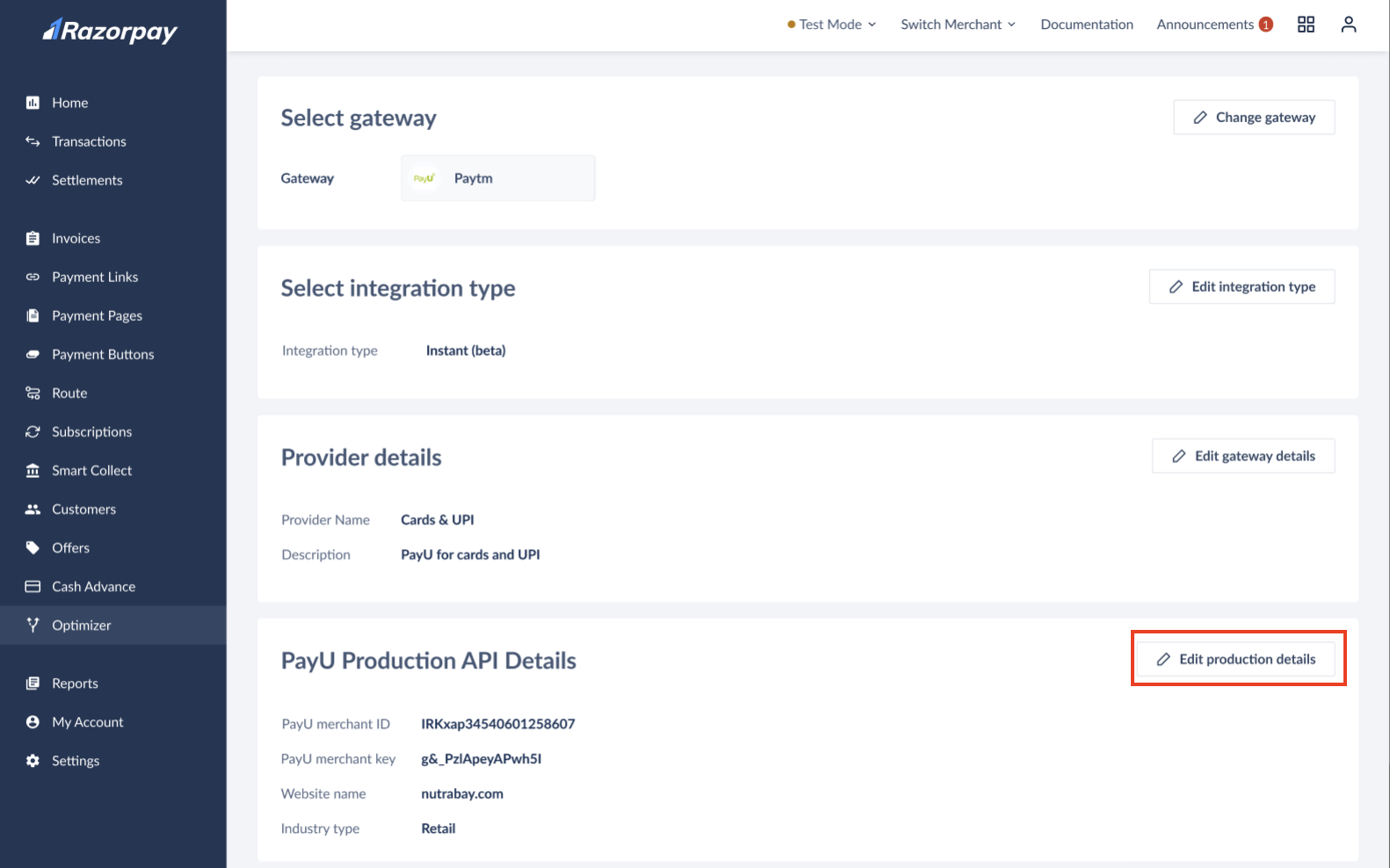 Integration Audit edit production