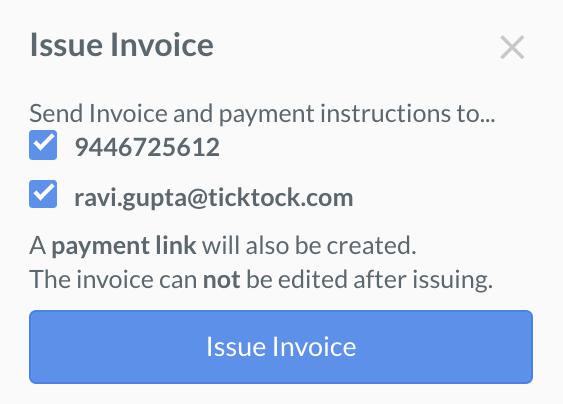 Select Medium to Send Invoices