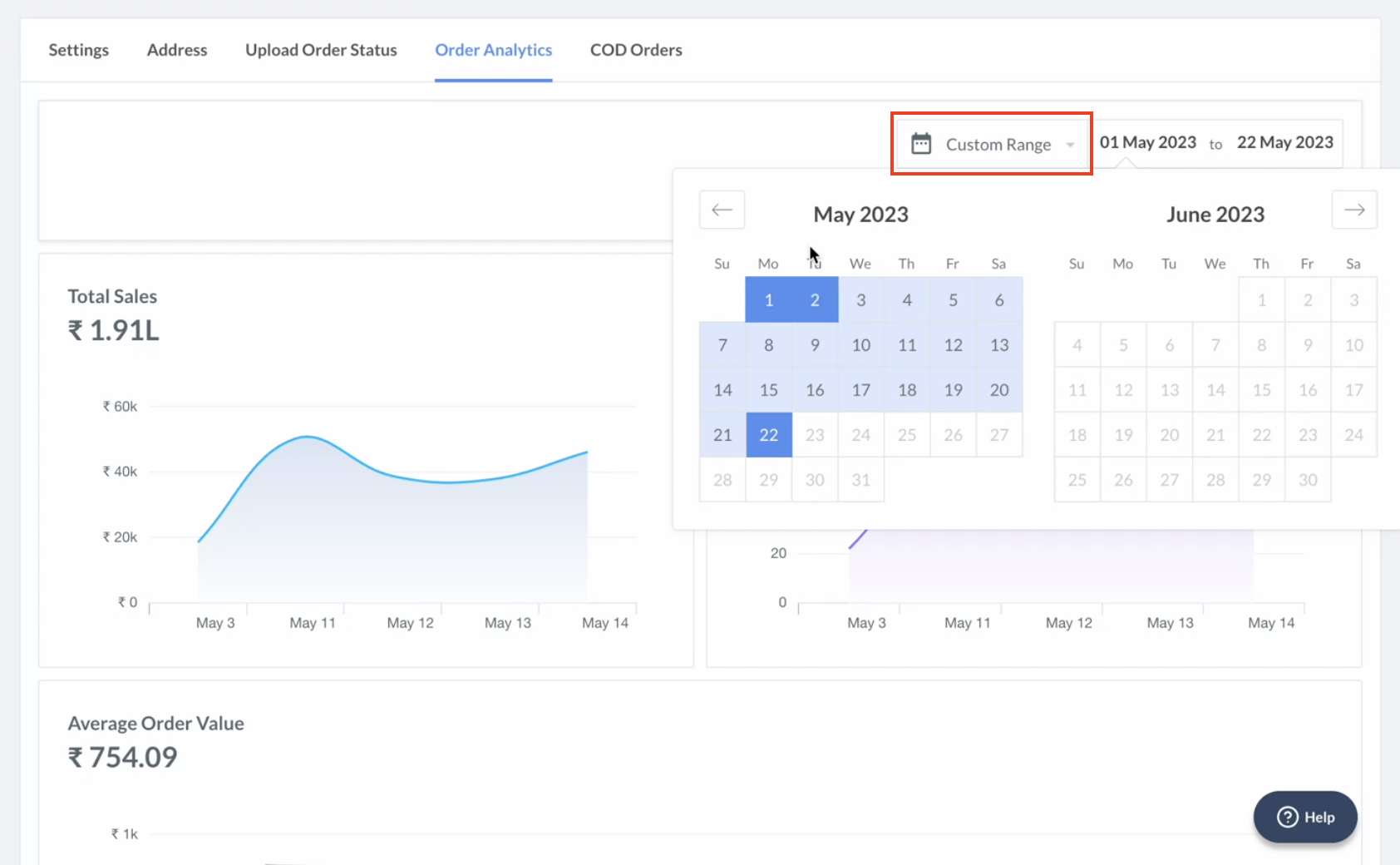 Filter the range to view the data