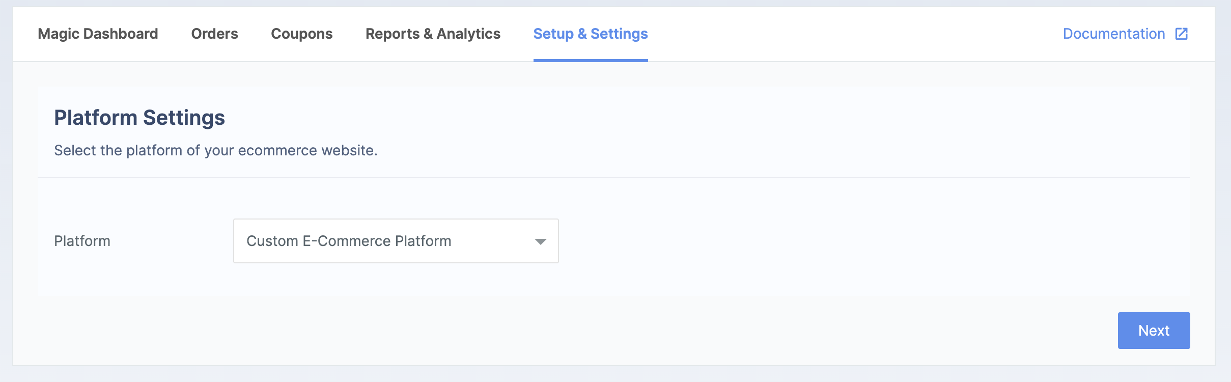 Choose custom platform