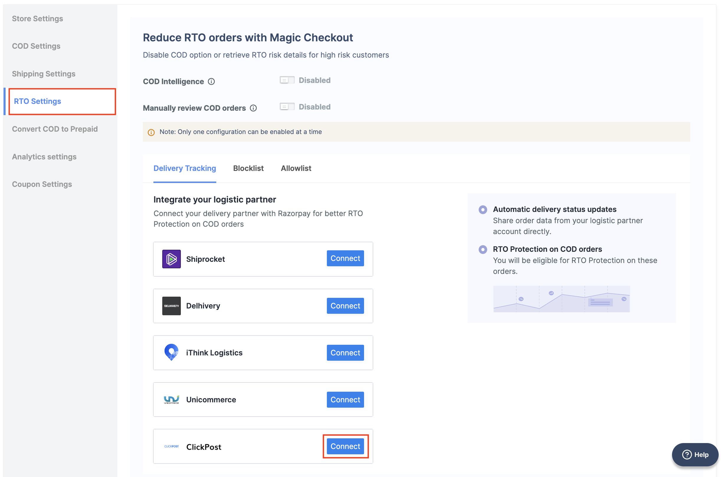 Connect Magic Checkout with ClickPost