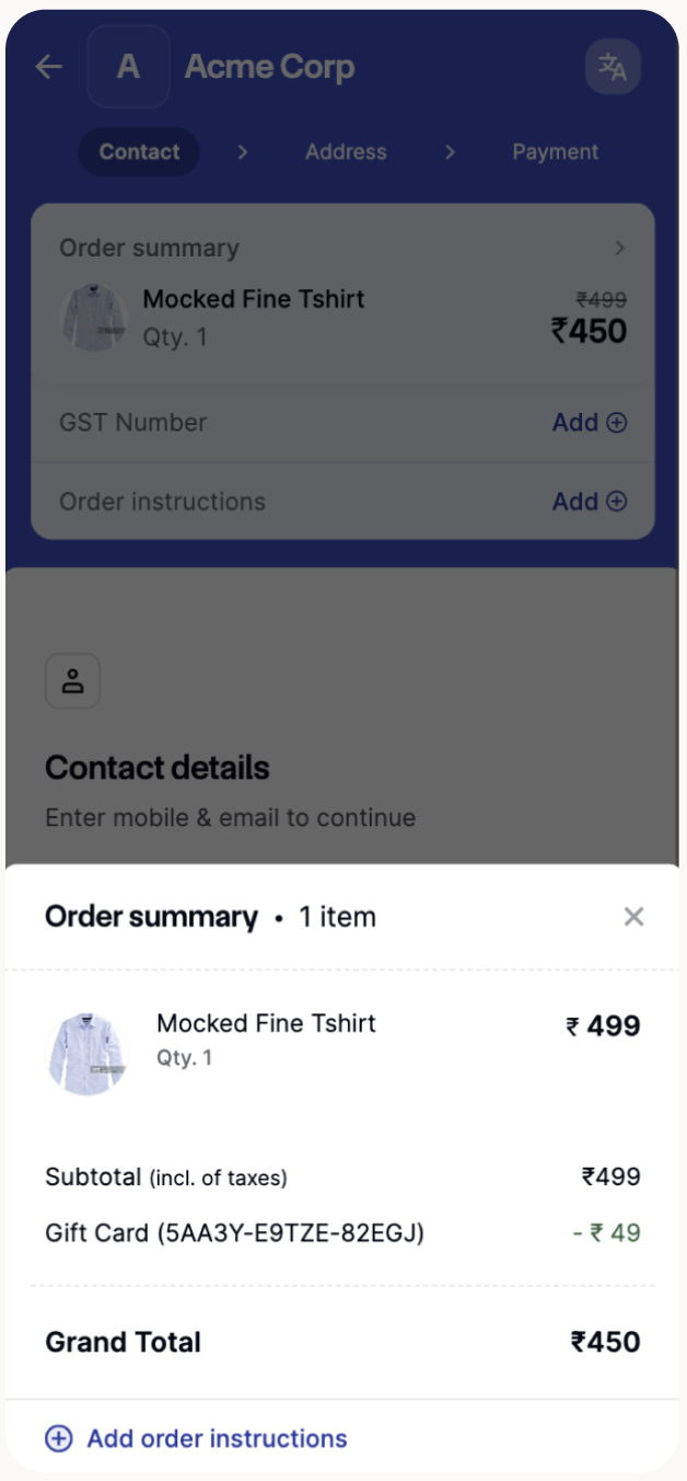 View pre-discount on checkout