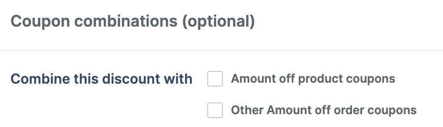Combine coupons created with other categories