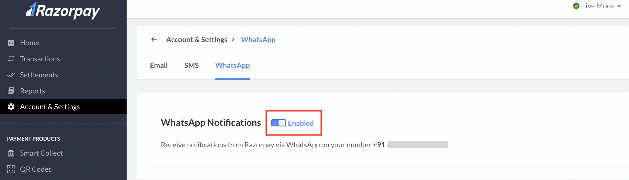 Manage WhatsApp Notifications