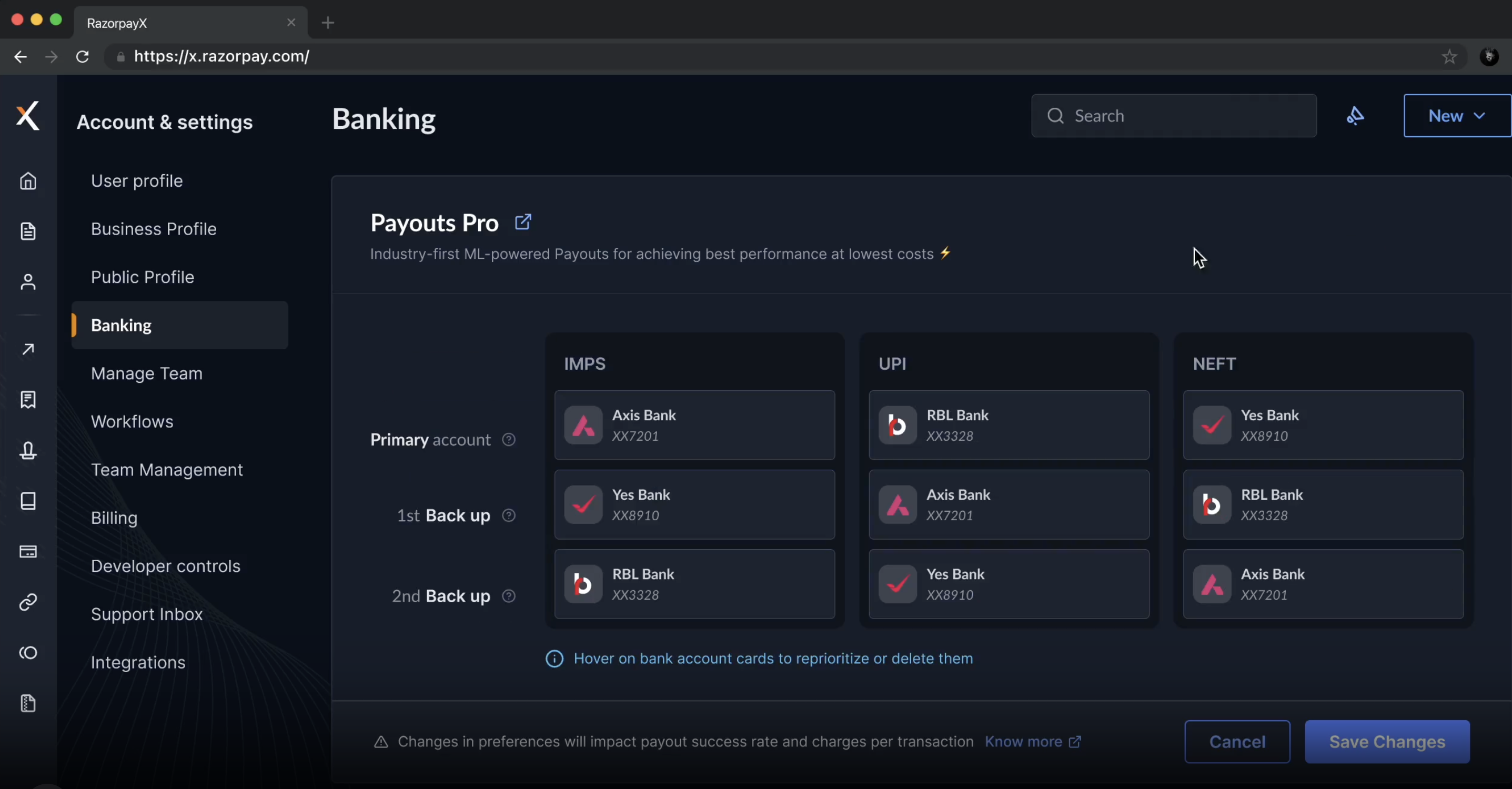Set account preferences
