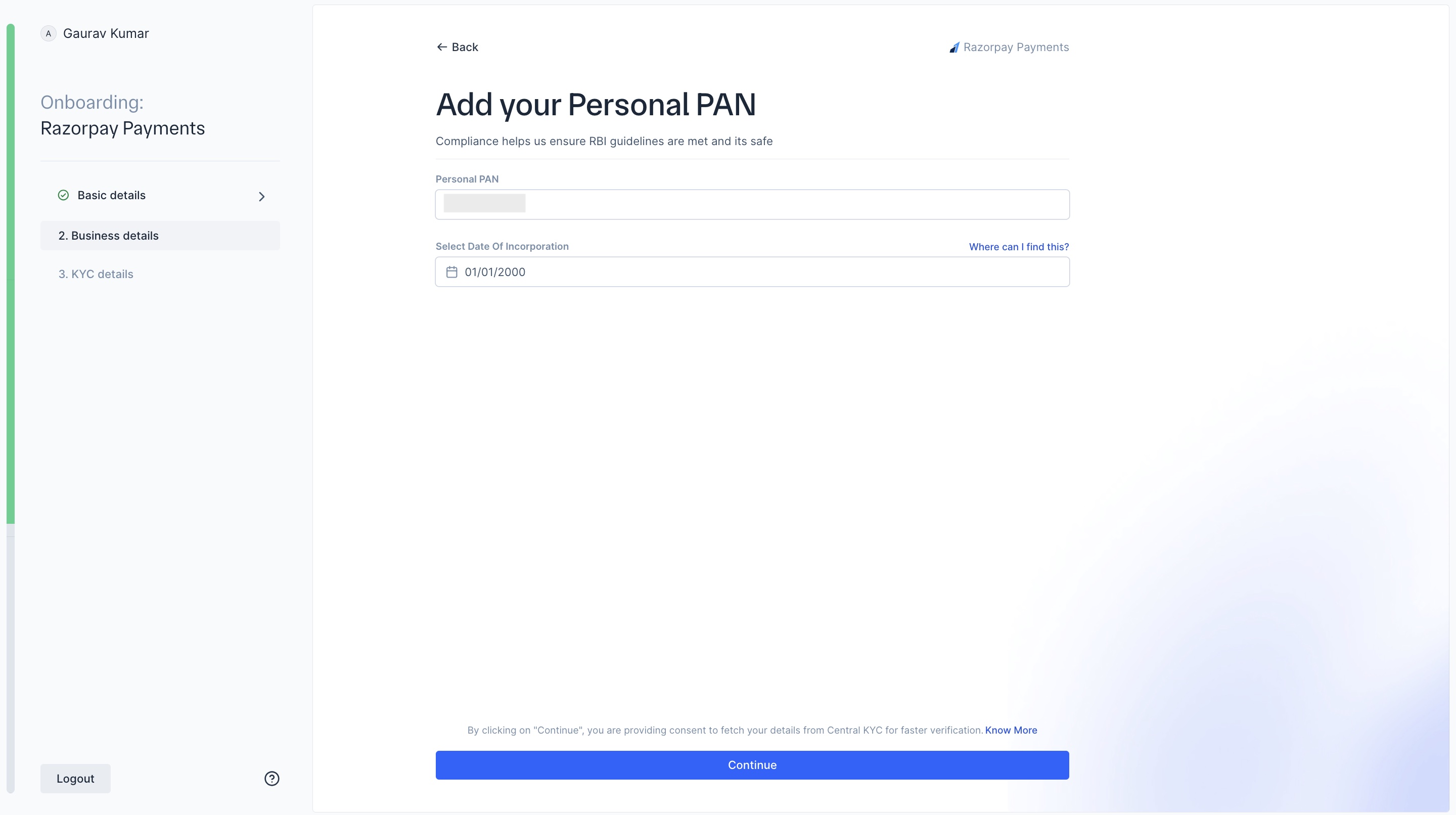 Enter business full name