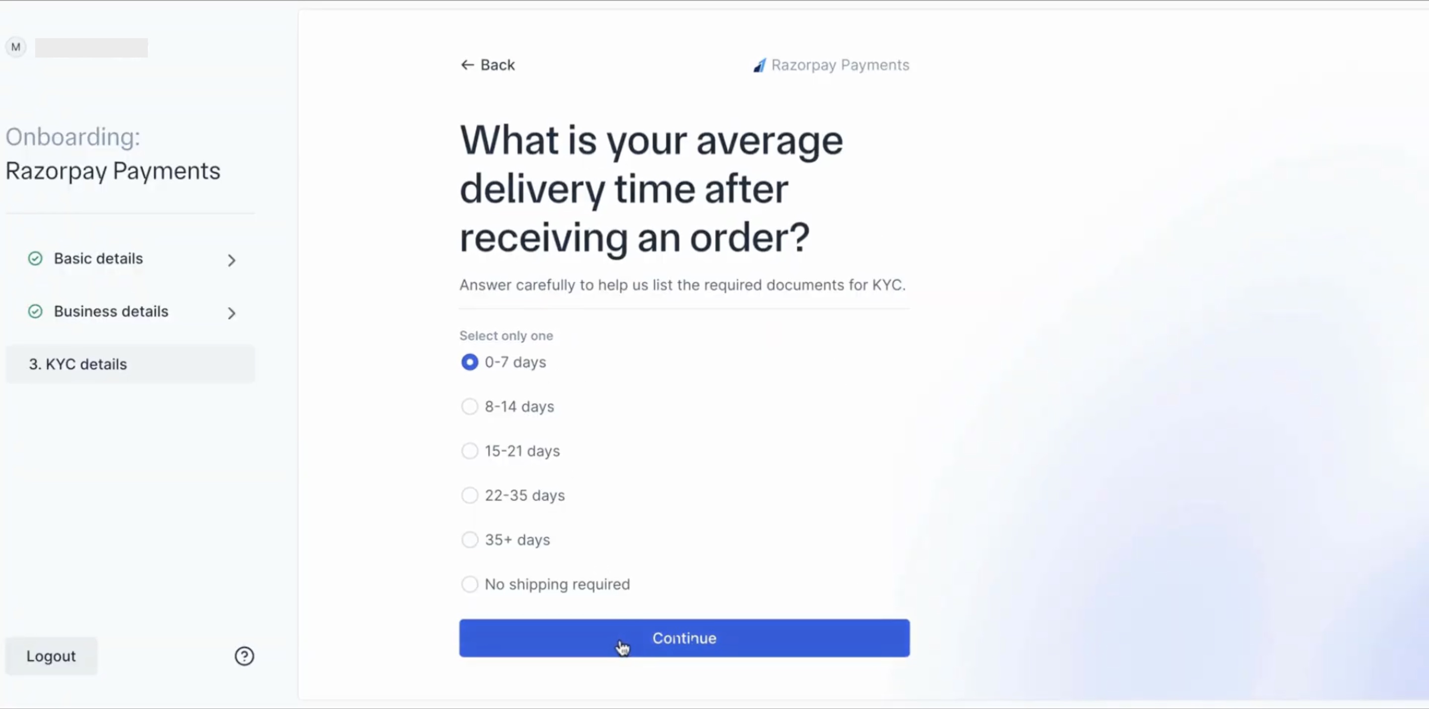 Confirm business category