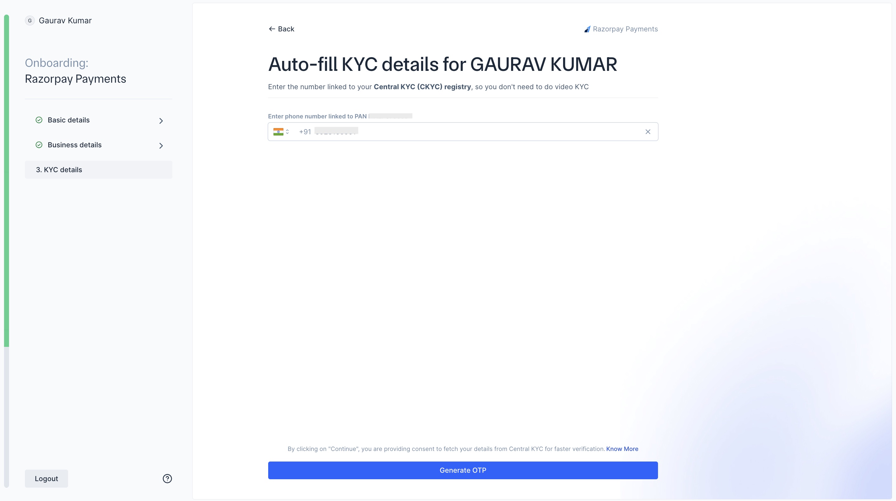 Review business details - Unregistered