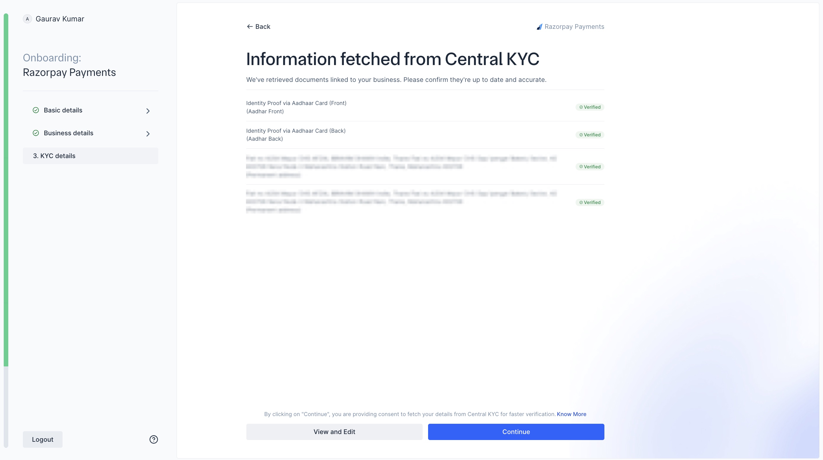 Fetched CKYC details