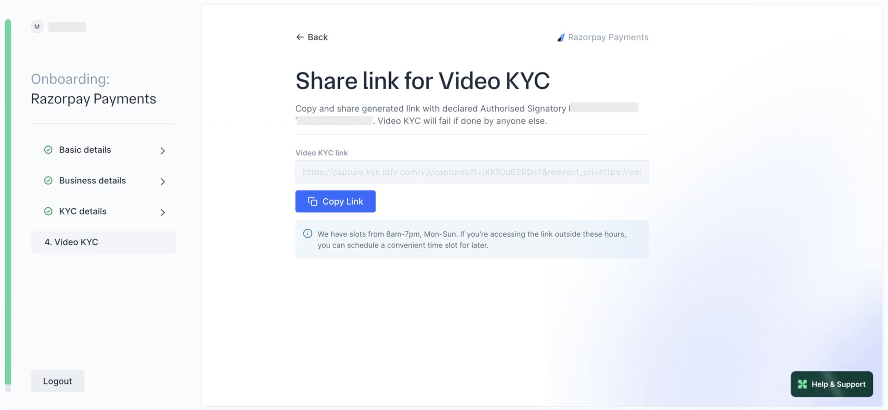 Start Video KYC