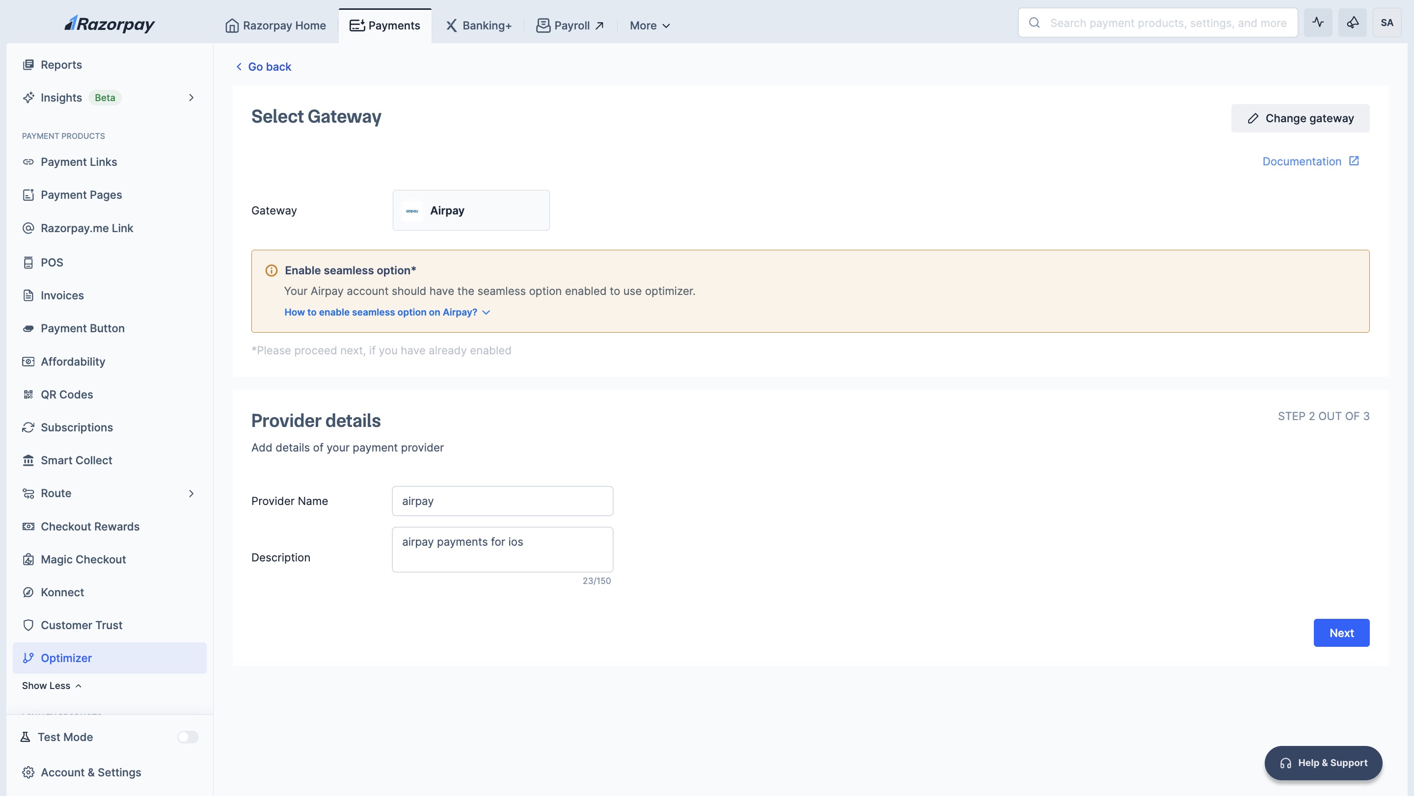 Add Airpay payment provider in Razorpay