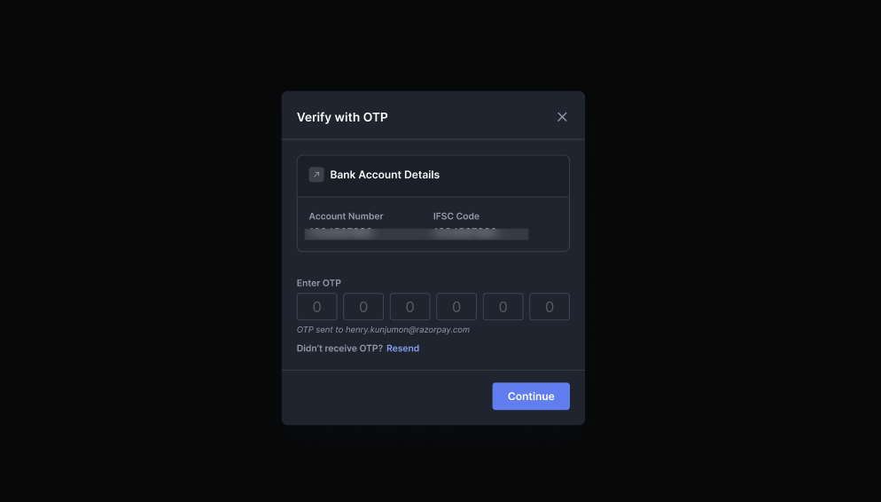 enter OTP sent to your valid emailID