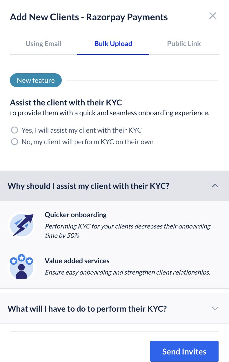 Reseller Partners - perform client KYC