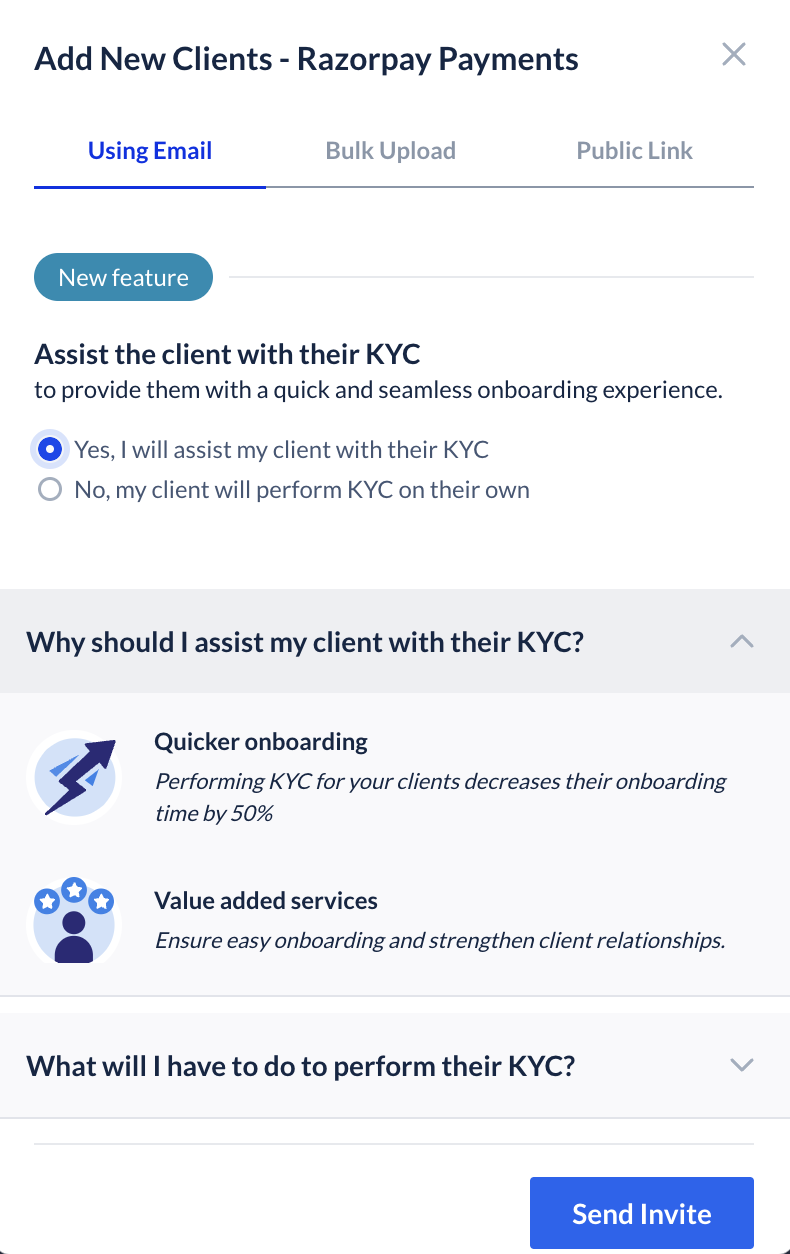 Reseller Partners - perform client KYC