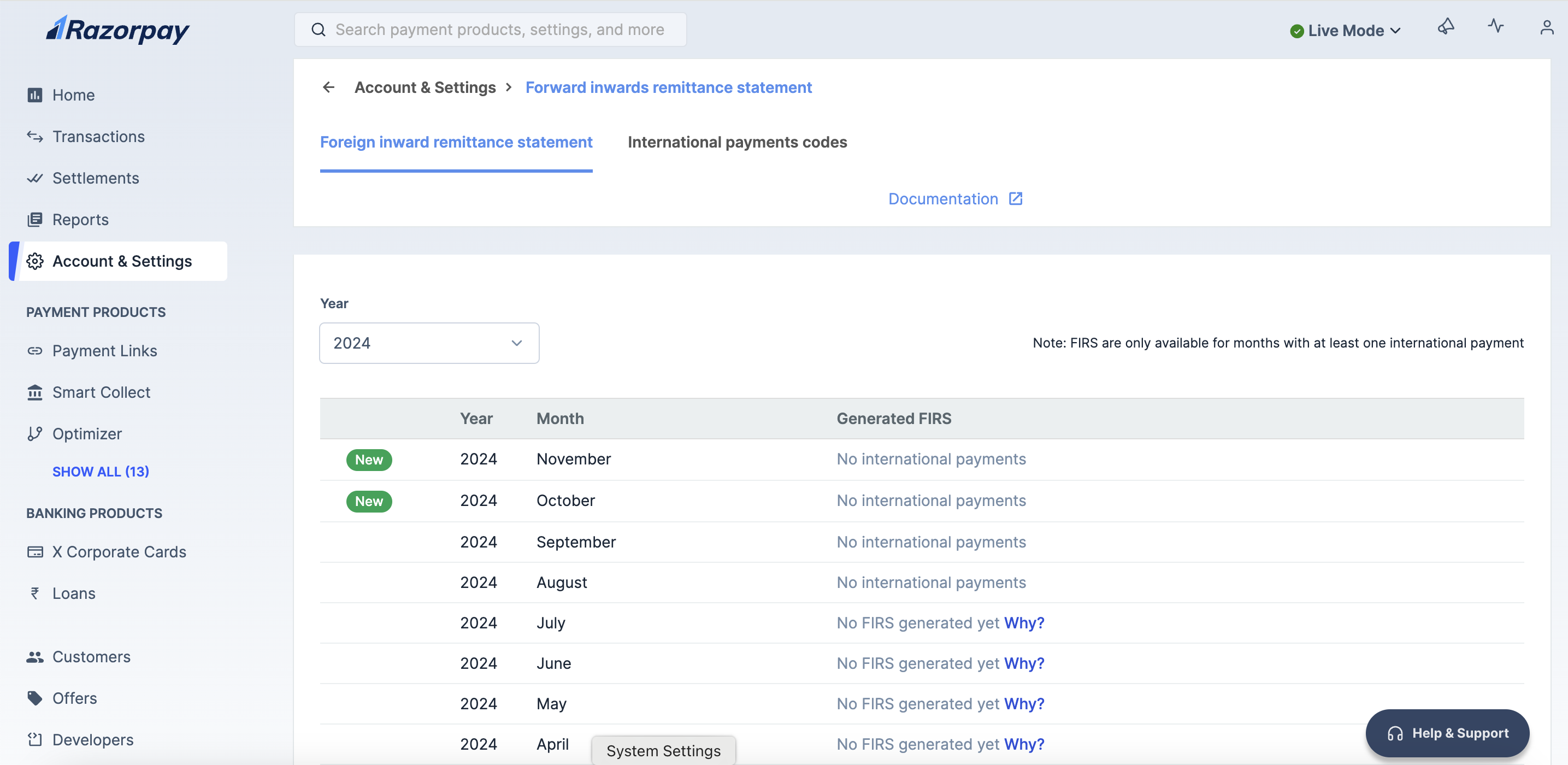 List of FIRS certificates