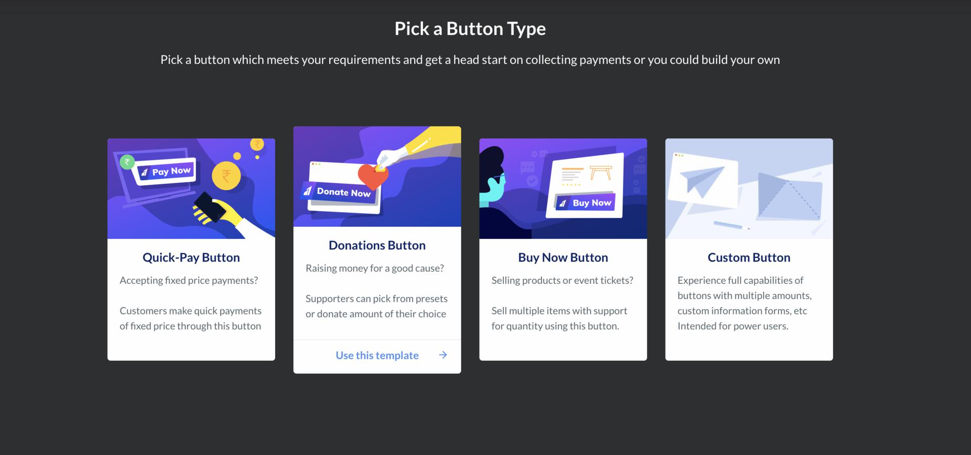 Select Payment Buttons type