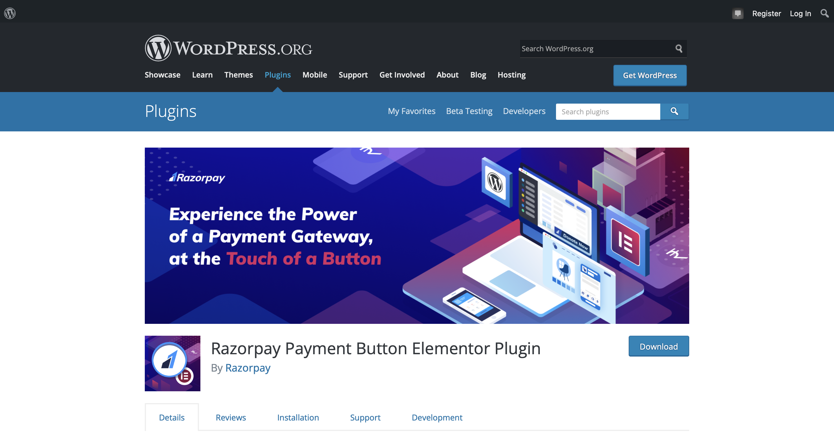 Razorpay Payment Button Elementor Plugin