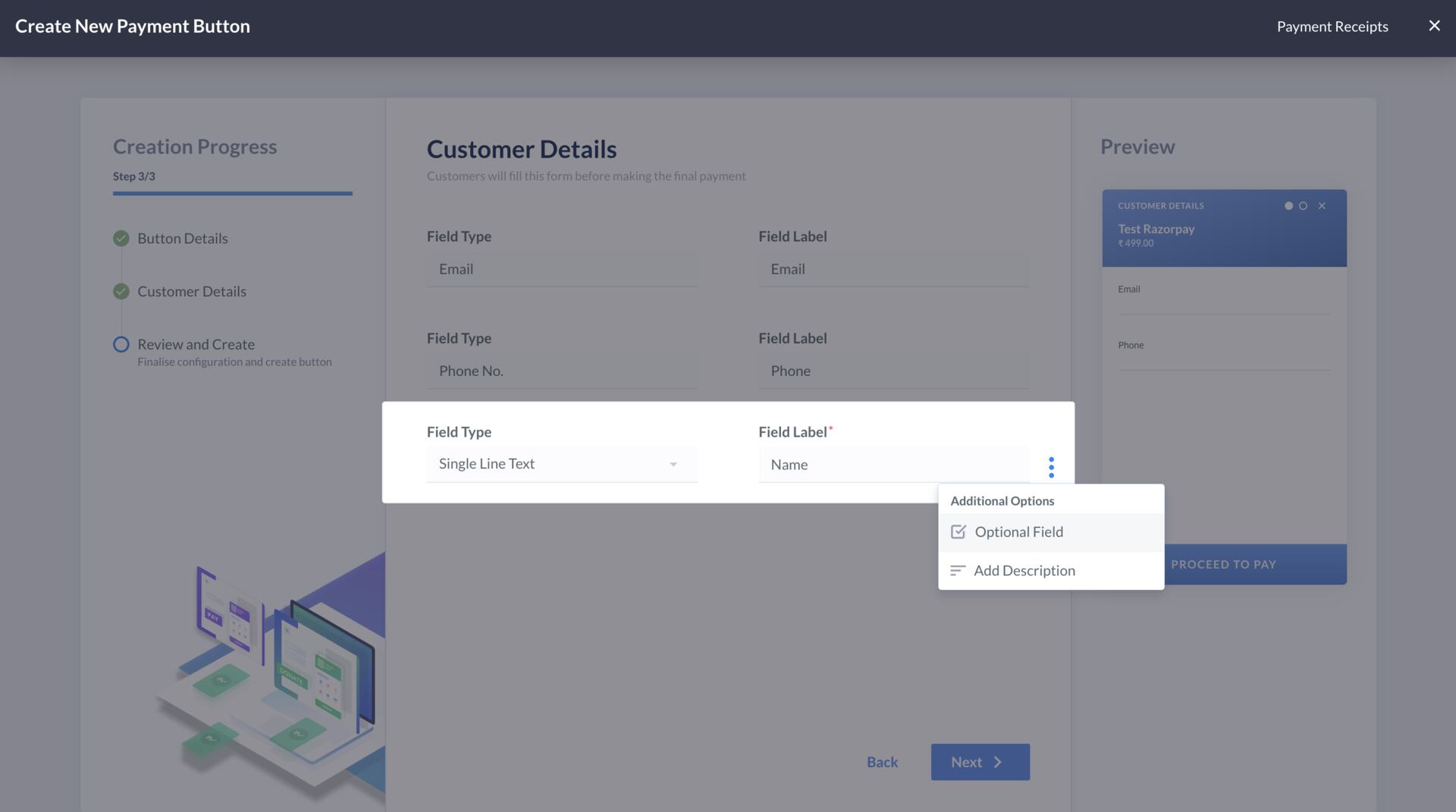 Customer Details - Field Type