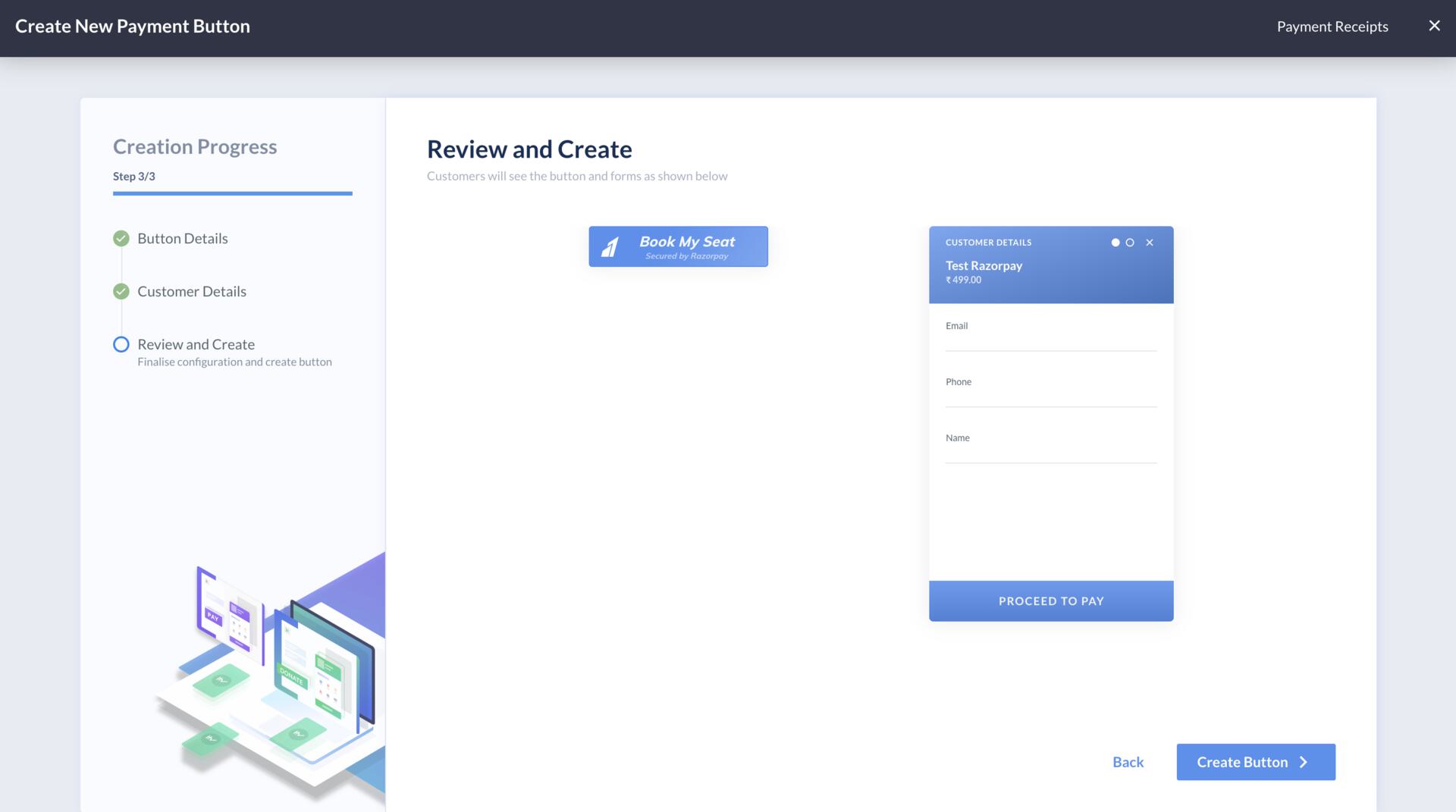 Payment Button - Review and Create