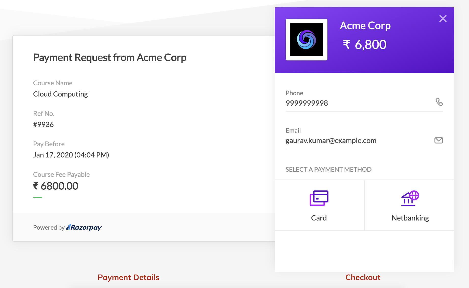 payment links customized payment request page