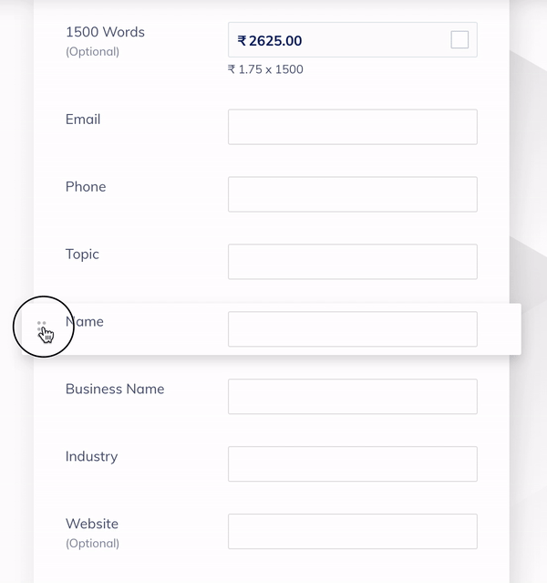 Payment Pages - Reorder Fields Fields