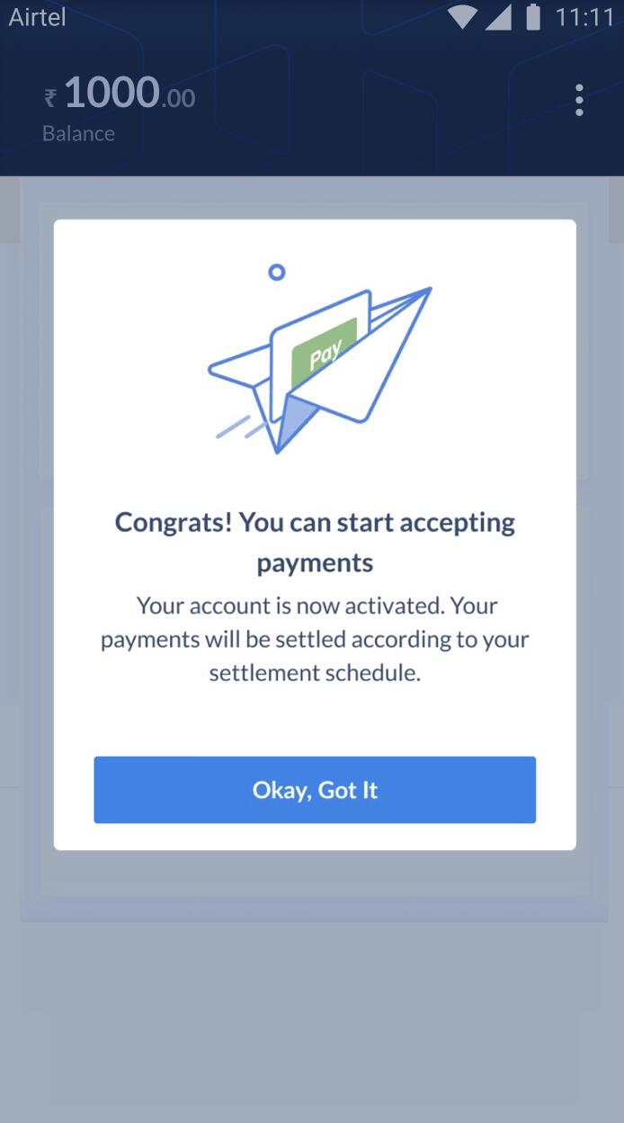 Razorpay account activated successfully