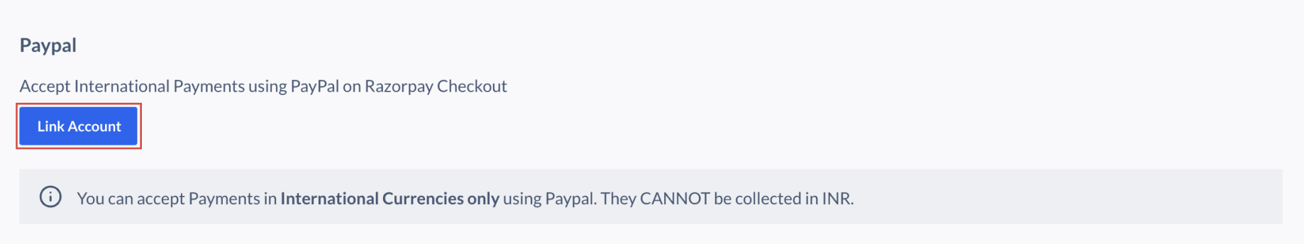 Link PayPal Account on Razorpay Dashboard