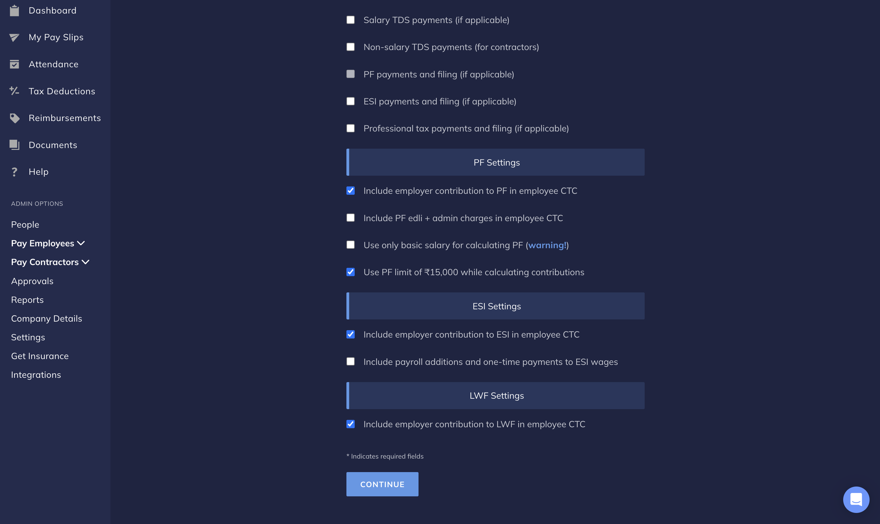 Payroll Dashboard Setup PF