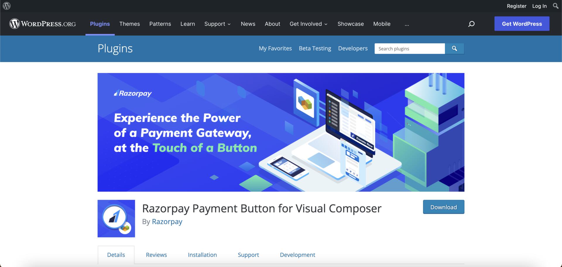 Razorpay Payment Button Visual Composer Plugin