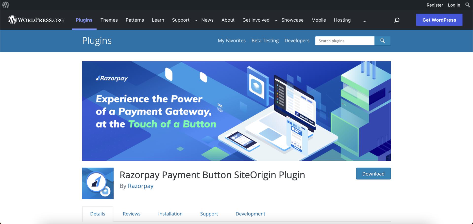 Razorpay Payment Button SiteOrigin Plugin