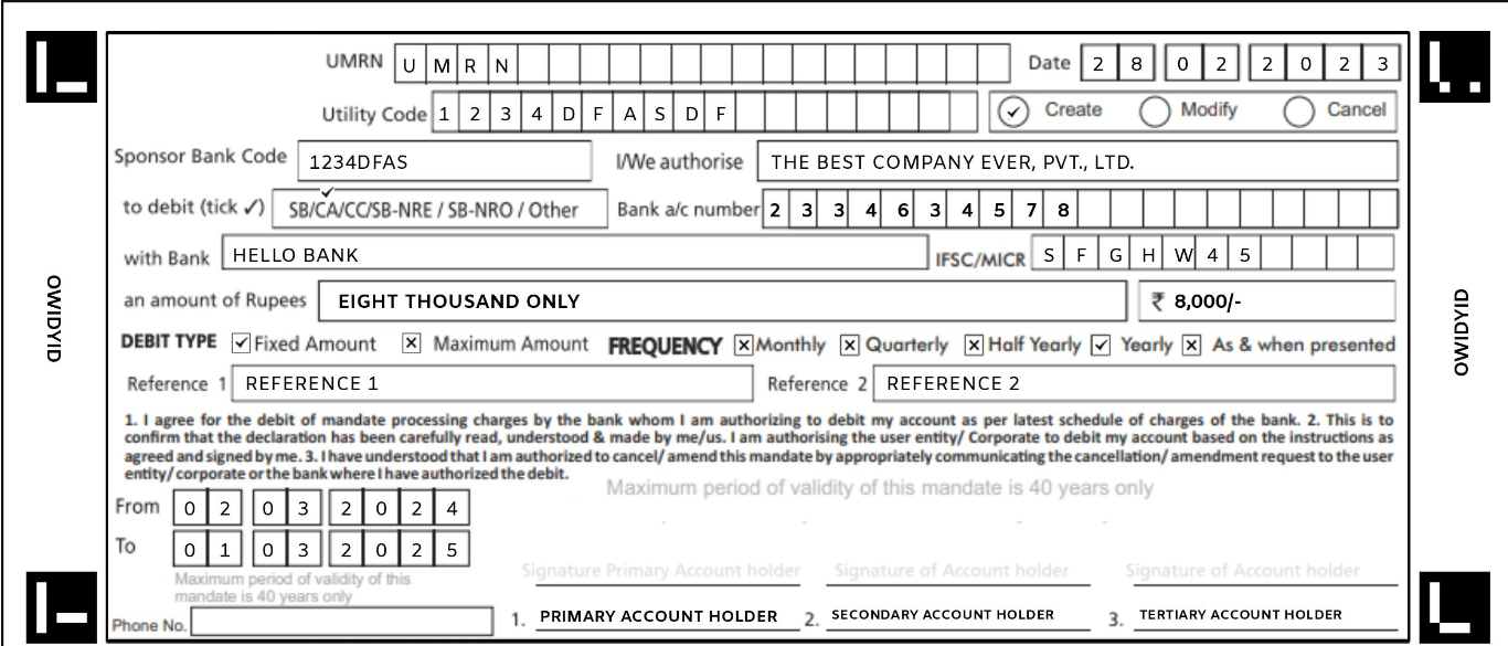 Nach Form Sample