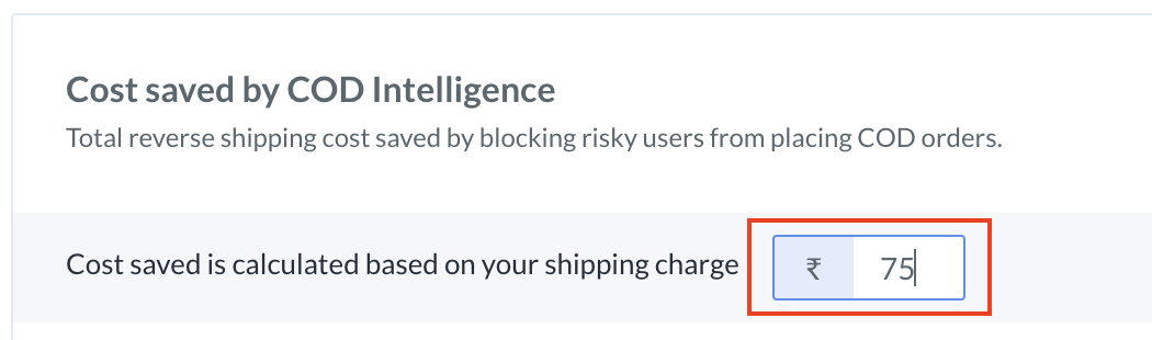 RTO Analytics customise shipping charge